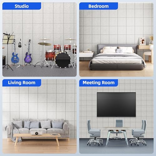 20 Pack Acoustic Panels with Self Adhesive Sound Proof Foam Panels for Wall