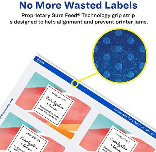Avery® Printable Durable White Rectangle Labels, Sure Feed® Technology, 2" x 3.75", Print-to-the-Edge, Waterproof Labels, Laser & Pigment-Based Inkjet Compatible, 80 Total