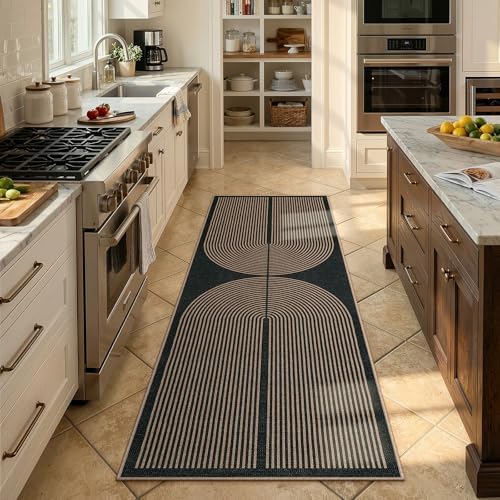 Lahome Rainbow Entryway Runner Rug, 2x6 Washable Easy Jute Kitchen Rugs