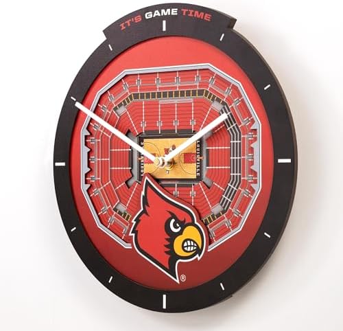 YouTheFan NCAA Louisville Cardinals StadiumView 3D Wall Clock