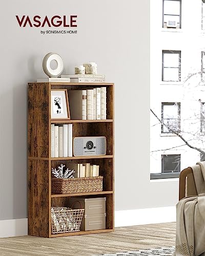 VASAGLE 4-Tier Bookshelf, Storage Organizer, 23.6 x 9.5 x 42.4 Inches
