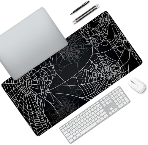Halloween Spider Webs Desk Mat Large Gaming Mouse Pad Cozy
