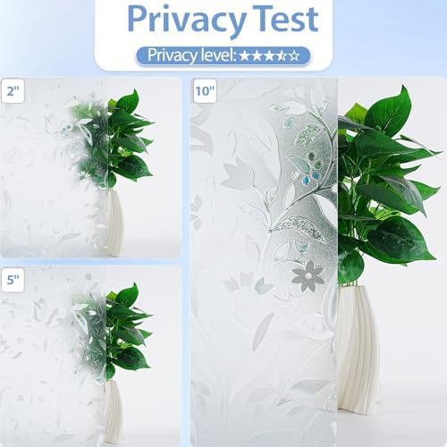 GTJ Rainbow Tulip Window Privacy Film, Static Cling, 34.7 x 78.74 in