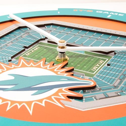 YouTheFan NFL Miami Dolphins StadiumView 3D Wall Clock