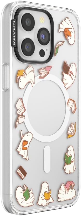 PopSockets iPhone 15 Pro Max Phone Case with MagSafe, Wireless Charging Compatible, Bookish - Spooky Book Club