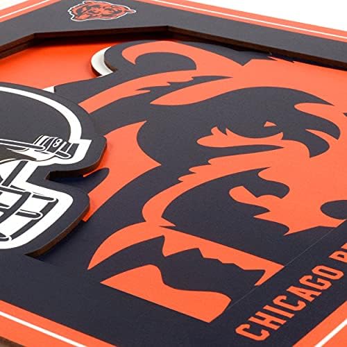 YouTheFan NFL Chicago Bears 3D Logo Series Wall Art