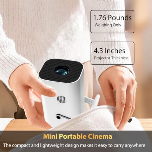 Mini Projector with Wifi and Bluetooth, Built-in Apps,Movie Projector