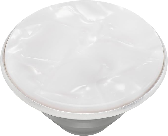 PopSockets Adhesive Phone Grip, Holder- Pearl White | Secure Comfortable Hold, Anti-Drop, Kickstand, White, Electronic Accessories, For iPad/Kindle/iPhone/Android