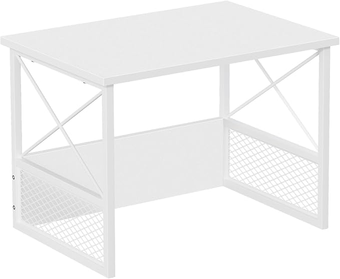 Printer Stand for Desk, Desktop Printer Stand Shelf Organzier for Home Office, for Above and Under Desk, Fax Machine Copier Scanner, White