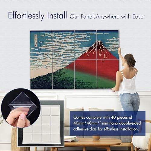 PINWELIFE® Masterpiece Acoustic Art Panels, 8-Pack 12"×16" Sound Absorbing Panels, Decorative Acoustic Wall Art, Noise and Echo Cancelling for Home Studio/Office, Nano Tape Included