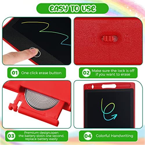 Zhehao 48 Pcs 8.5 Inch LCD Writing Tablet for Kids, Blue,Red,Green,Pink