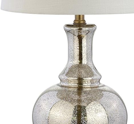 JONATHAN Y Lavelle 25" Glass Lamp, Mercury Silver/Brass Gold, Set of 2