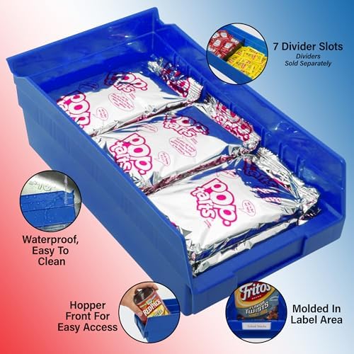 Akro-Mils 30130 Heavy Duty Plastic Shelf Bins, 12"x 6.5"x 4", Red, 12-Pk