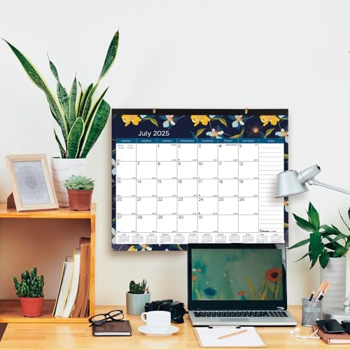 Blueline® Academic Monthly Desk Pad Calendar, 18 Months, July 2025 to December 2026, 22" x 17", Blossom Design (CA1716BD-26)