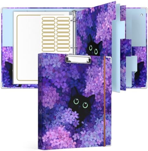 Rouidr 3 Ring Binder with clipboard, 1 inch 8.5 x 11 in Letter Size View Binders Organizer with Dividers Tabs & Clear Sleeves, School Supplies, Office Supplies