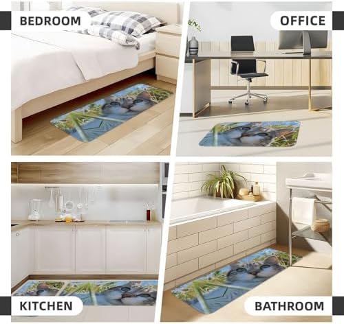 Custom Kitchen Mat 2 Sets, Personalized Absorbent Rugs for Countertop Office Home, Non Slip Carpet Add Photo Text Logo Indoor Outdoor Decor Doormat