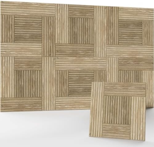 JaneTech 6 Pack Wood Acoustic Panels, Decorative Acoustic Wall Panels Sound Absorbing with Nano Glue for Recording Studio, Home Office, Conference Room, Hearth Block, 23.62x23.62 Inches