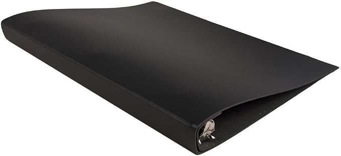 JAM PAPER Italian Leather 0.75 inch Binder - Black 3 Ring Binder - Sold Individually
