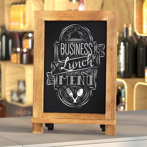 Flash Furniture Magnetic Tabletop Chalkboard Sign, 9.5" x 14", Torched