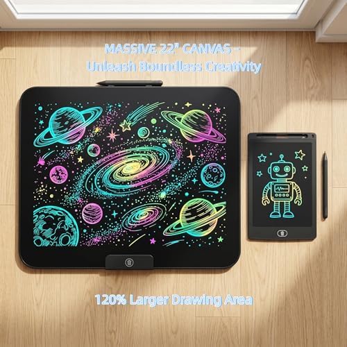 22 Inch Extra Large LCD Writing Tablet, Type-C Rechargeable Drawing Pad for Kids and Adults, Giant Electronic Doodle Board, Reusable Digital Whiteboard for Home Office & Gifts (Black)
