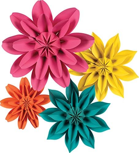 Teacher Created Resources Beautiful Brights Paper Flowers Premade Decorations for Party Photo Backdrops, Classrooms Walls, Showers and Birthday Celebrations (TCR8545)