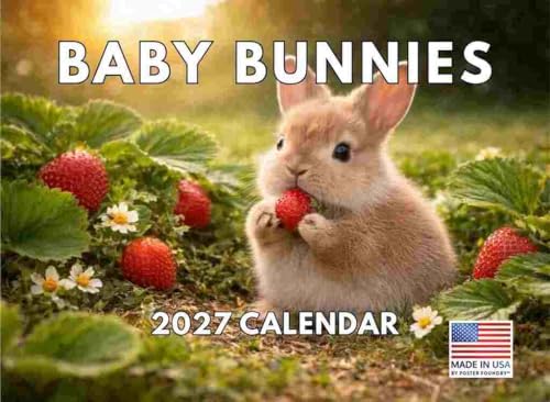 Baby Bunny Calendar 2027 Monthly Wall Calender 12 Month