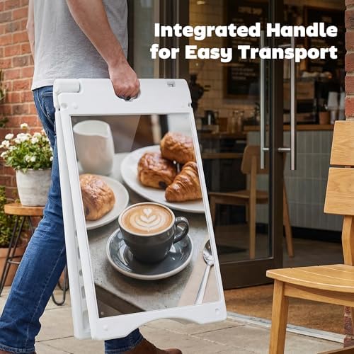 Vinsetto A Frame Sandwich Board Signs Outdoor Weighted Tank 22" x 28" White (Pack of 2)