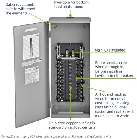 Leviton 30 Space Outdoor Load Center with Main Lugs, LR322-LDD