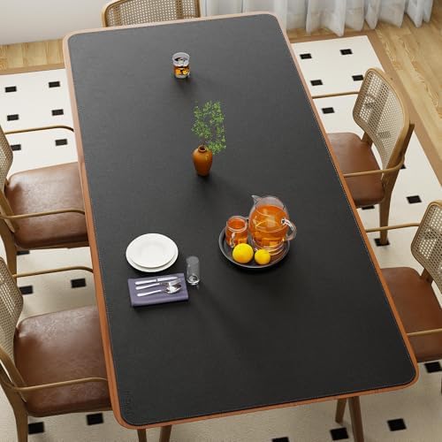 Mydours 79" x 36" Extra Large Desk Pad XXL, PU Leather Mouse Mat, (Black)