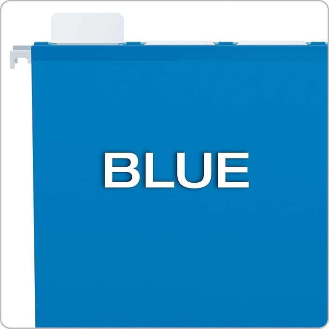 Pendaflex Ready-Tab Reinforced Hanging Folders, Letter Size, Blue, 5 Tab, 25/BX (42622)