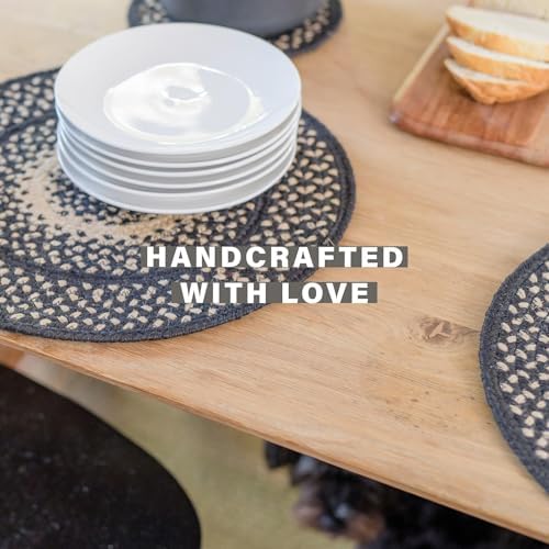 Homespice Manchester Braided Trivets for Primitive Decor, Round 8" Set of 6