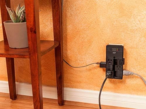 Monoprice 6 Outlet Rotating Surge Protector - UL Rated, 2,160 Joules, With Grounded And Protected Light Indicator, Black
