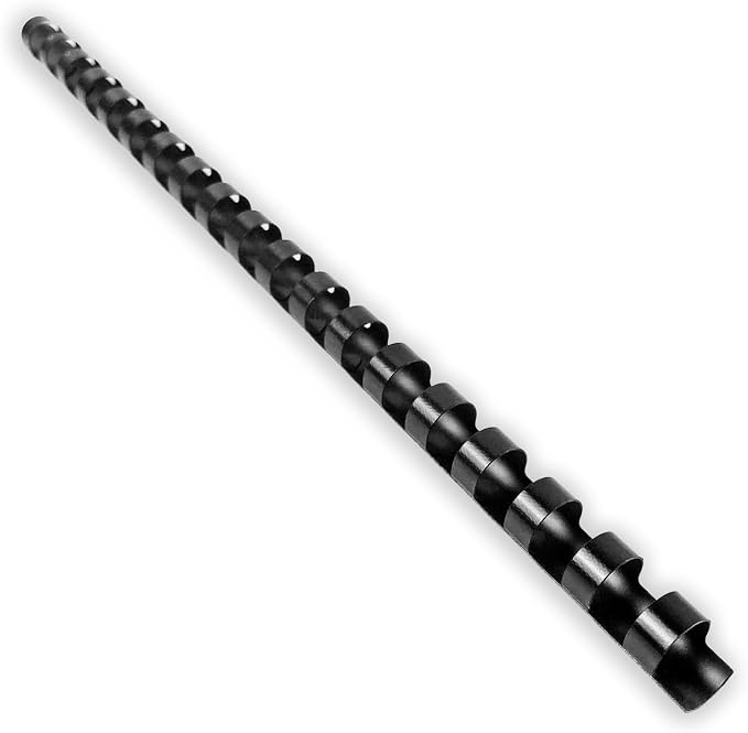 HOUYEE 1/2 Inch Plastic Binding Comb 19 Ring, 90 Sheet Capacity, Letter Size Black Comb Binding Spines (200 Pack) | Binder Combs for Letter Size Paper, 90 Sheets Capacity, for Book Binder Office School Supplies