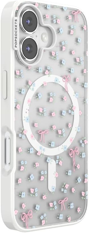 PopSockets iPhone 17 Phone Case with MagSafe, Wireless Charging Compatible, Bow - Bows & Blooms