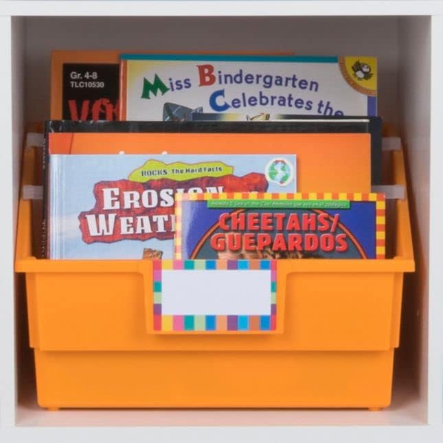 Really Good Stuff Neon Picture Book Classroom Library Bins, 4 Pack