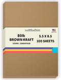 100 Brown Kraft Fiber 80# Cover Paper Sheets - 5.5" X 8.5" (5.5X8.5 Inches) Half Letter | Statement Size - Rich Earthy Color with Natural Fibers - 80lb/pound Cardstock - Smooth Finish