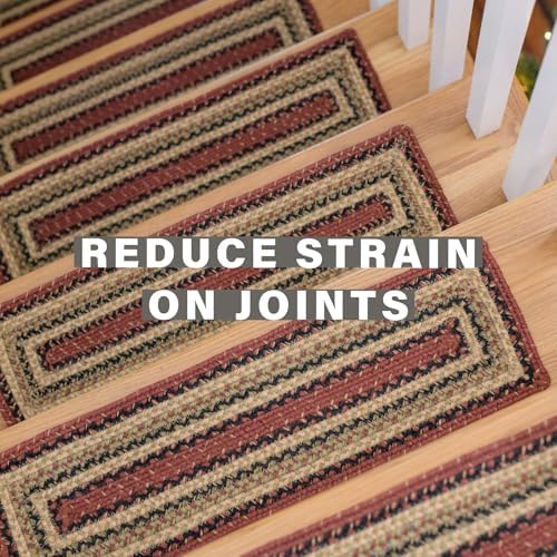 Homespice Highland Jute Braided Stair Treads, Rect 8x28 Set of 13