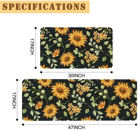Kitchen Rugs and Mats Set of 2,Floor Mats for Home Kitchen Decor Mat