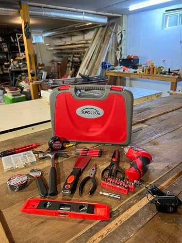 Apollo Tools 135 Piece Household Tool Set, Red DT0773