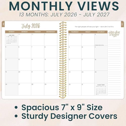 Daisy by bloom daily planners 2026-2027 Academic Year Student Planner (July 2026 - July 2027) - Elementary Through Middle School Calendar Agenda Book - 7” x 9" - Checkered