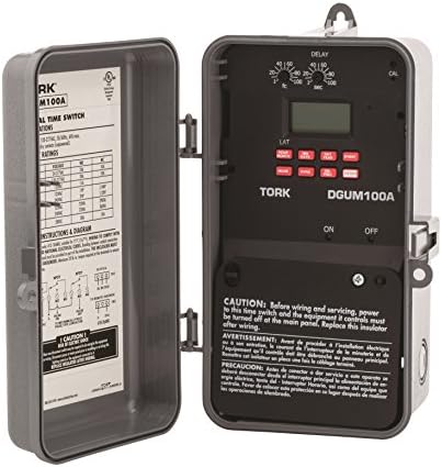 DGU Series Lighting Control with Photo/Override Input Control Time Switch, Noryl Indoor/Outdoor NEMA 3R, 120-277 VAC 50/60 Hz Input Supply, SPDT Momentary Output Contact