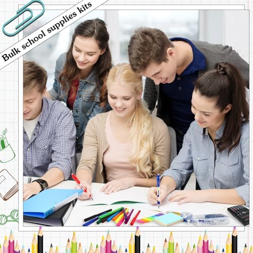Gilprop 81 Pcs School Supplies Kit Back to School Supply Bundle, Black