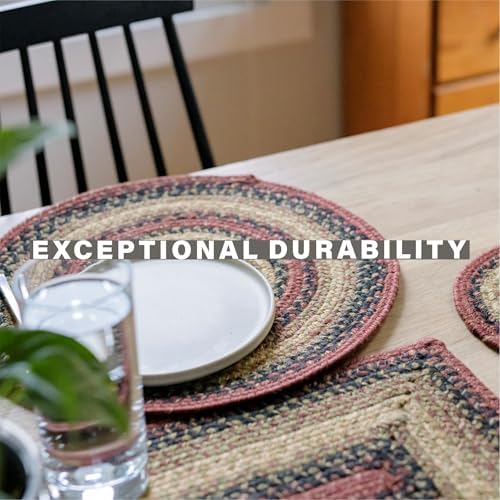 Homespice Highland Jute Braided Table Runner for Cabin Decor, Rect 11x36