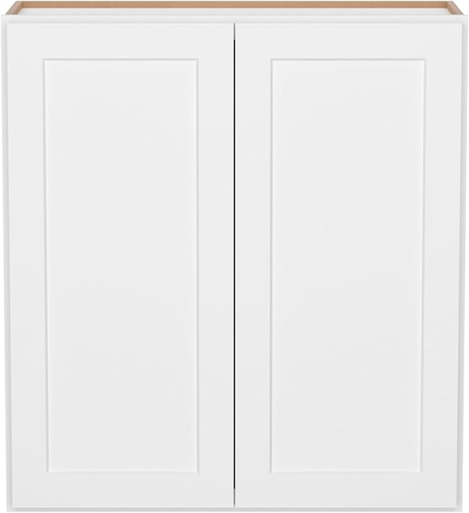 Furinno Shaker Wall Kitchen Cabinet 2-Doors-2 Shelves, Ready to Assemble, 12 D x 33 W x 36 H, White