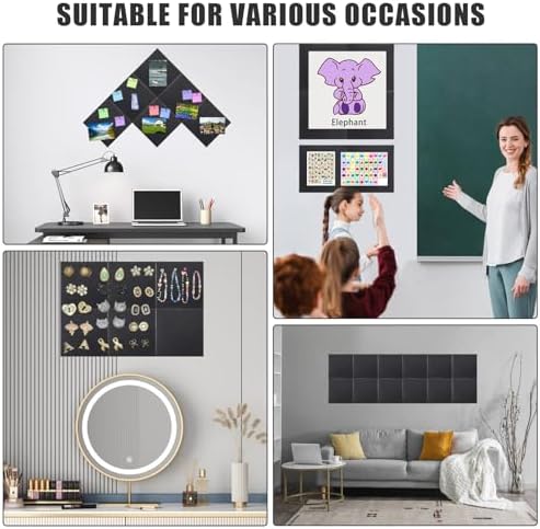 36" x 24" Felt Bulletin Board & Cork Board Alternative, Black