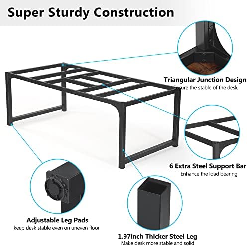Tribesigns Modern Computer Desk, 78.7 x 39.4 inch X Large Executive Office Desk Computer Table Study Writing Desk Workstation for Home Office,Rustic/Black