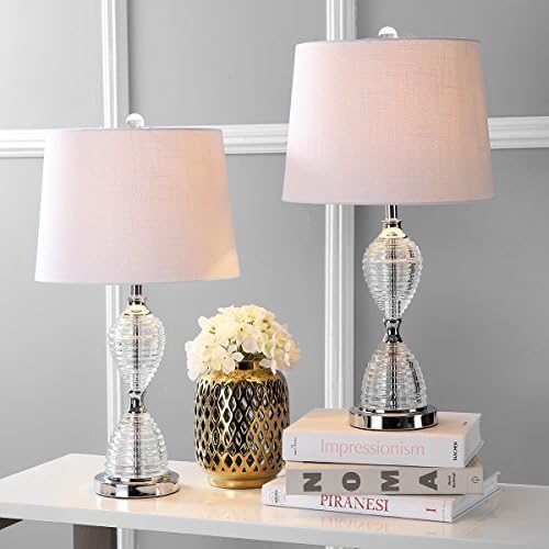 JONATHAN Y Aubrey 24" Crystal Table Lamp, Clear, Set of 2