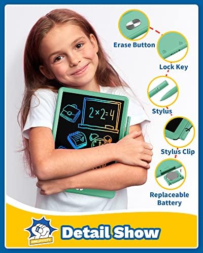 TEKFUN Kids Toys Toddlers Toys for Boys and Girls, 8.5in LCD Writing Tablets Drawing Pad for Kids, Light Doodle Pad Drawing Board for Toddlers, Gifts Toys for 3 4 5 6 7 Year Old Girls Boys(Green)