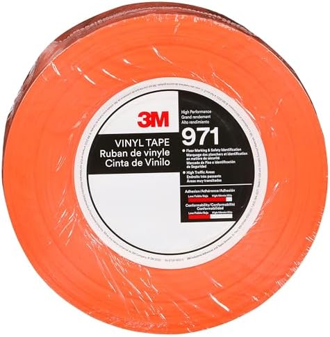 3M Durable Floor Marking Tape 971, Orange, 4 in x 36 yd, 17 mil, 1 Roll