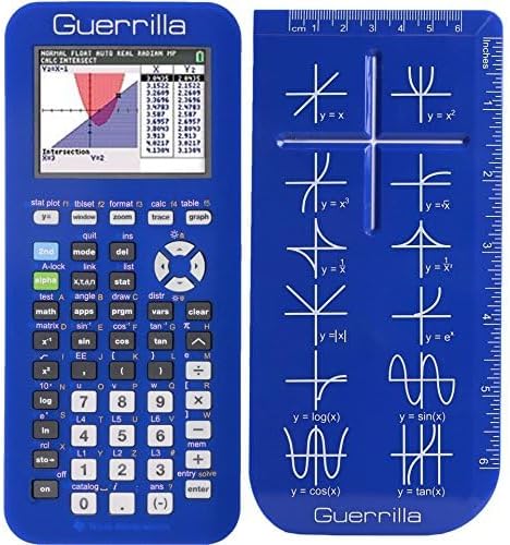 Guerrilla Silicone Case for Texas Instruments TI-84 Plus CE Color Edition Graphing Calculator With Screen protector and Graphing Ruler, Blue